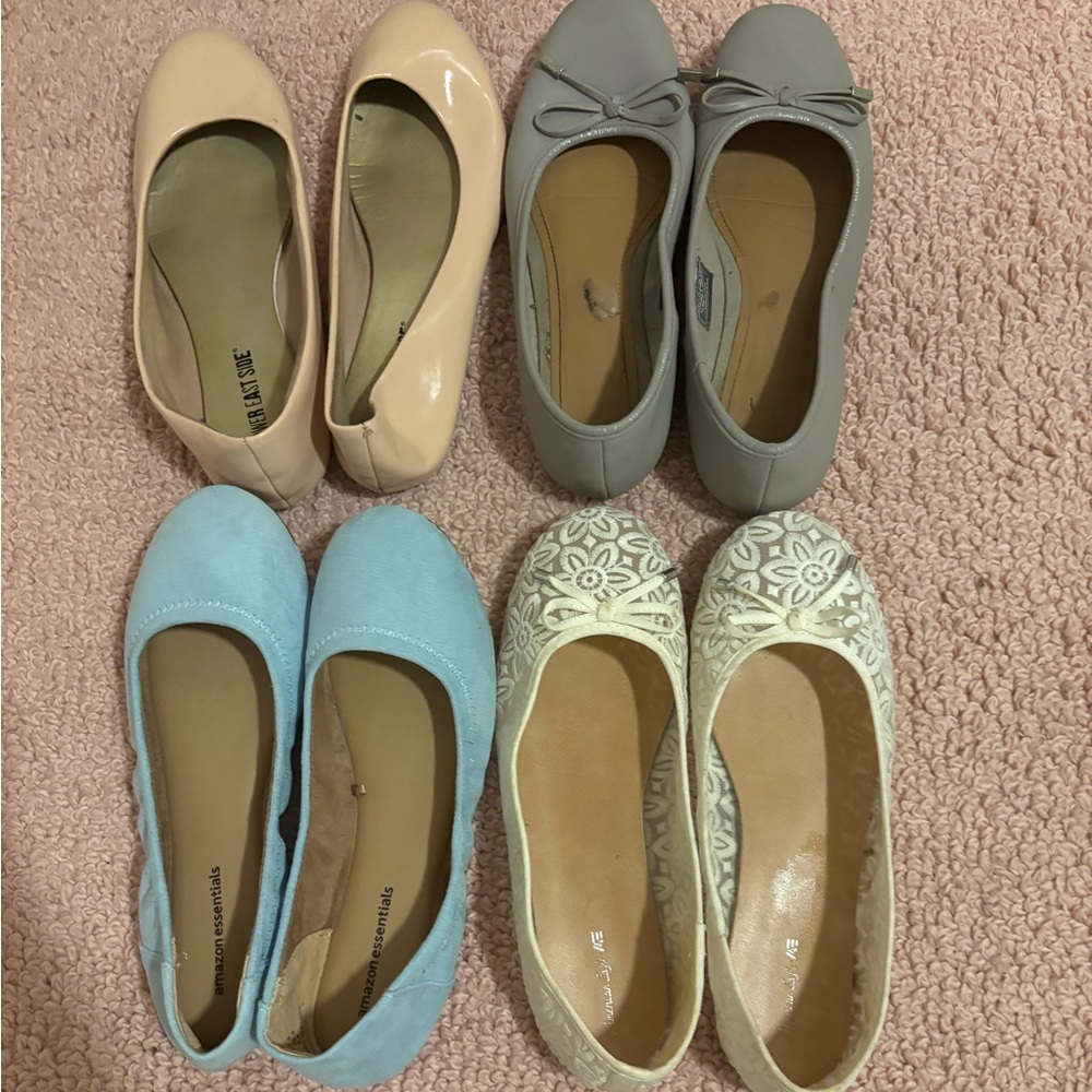 Coquette Blue and Gray Flats for Everyday Comfort